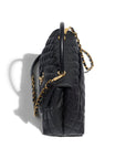Chanel Small Flap Bag With Top Handle Black-SiLVer