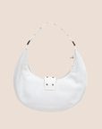 CHRISTIAN DOR WHITE LEATHER STREET CHIC HALF MOON HOBO BAG