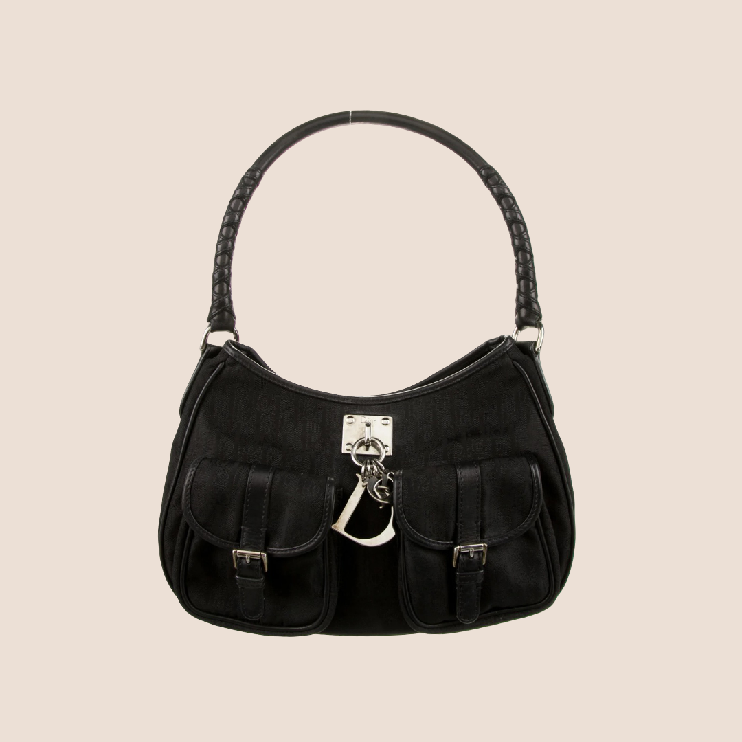 CHRISTIAN DOR BLACK DORISSIMO LOVELY CHARMS SHOULDER BAG
