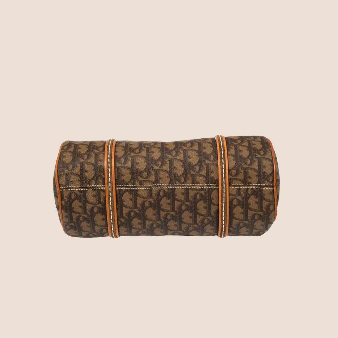 CHRISTIAN DOR BROWN ROMANTIQUE BARREL BAG