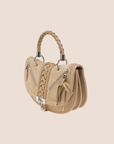 CHRISTIAN DOR BEIGE SUEDE ADMIT IT CORSET HANDBAG