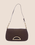 CHRISTIAN DOR BROWN OSTRICH & CROCODILE MALICE BAG