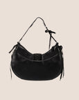 CHRISTIAN DOR BLACK LEATHER ADMIT IT CORSET BAG
