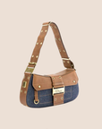 CHRISTIAN DOR DENIM & BROWN STREET CHICH COLUMBUS BAG