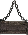 PRD Chain Shoulder Bag Leather Gunmetal Auth hk