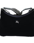 BBERRY Blue Label Shoulder Bag Canvas Black Auth hk