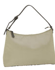 BBERRY Blue Label Shoulder Bag Nylon Beige Auth hk