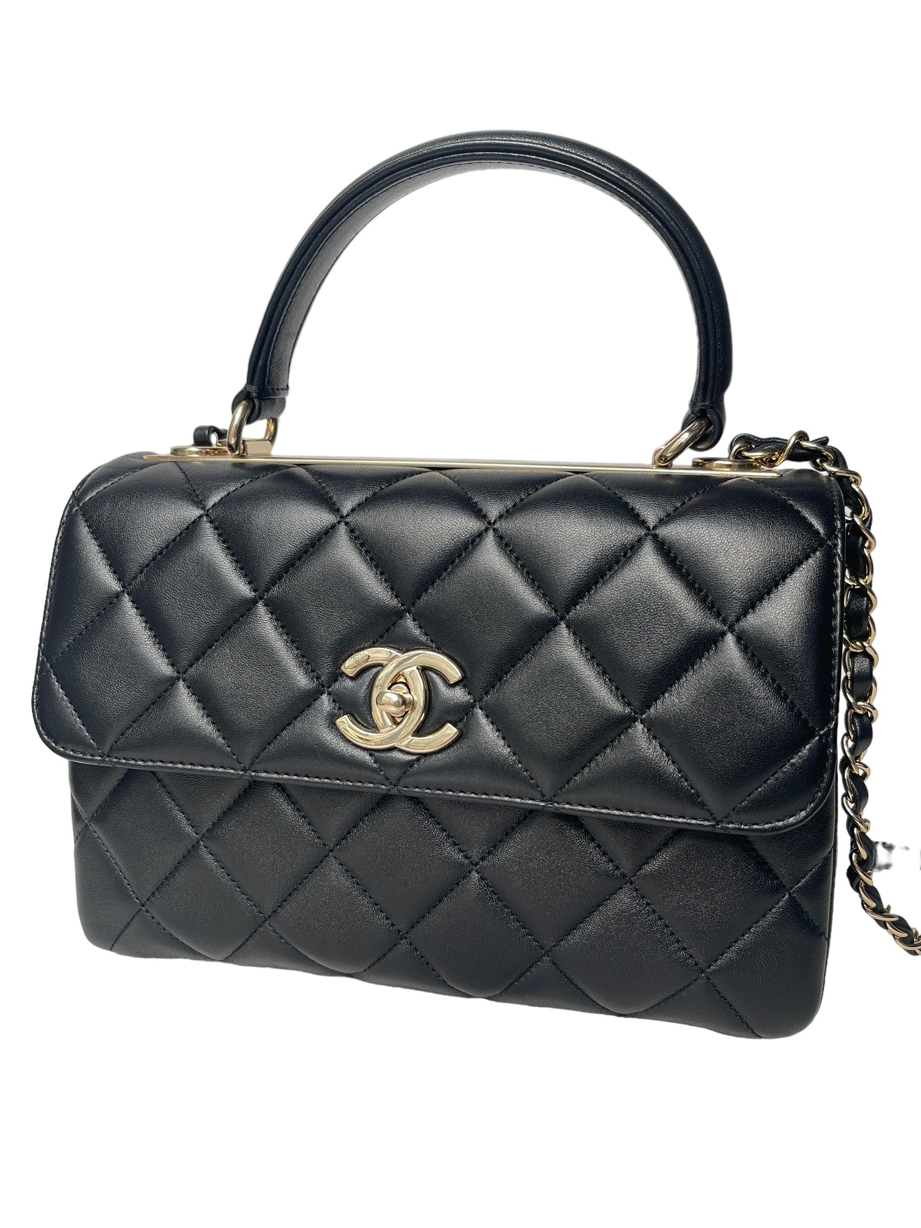 CHNL Trendy CC Small Black Lambskin Gold Hardware