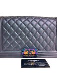 CHNL Purple Mermaid Iridescent Medium Calfskin Boy Bag