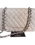 CHNL Classic M/L Medium Flap Quilted Light Pink Caviar Gold Hardware