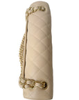 CHNL Jumbo Double Flap Beige Caviar Gold Hardware⁣⁣