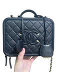 CHNL Black Vanity Case Medium Size GoldHardwere
