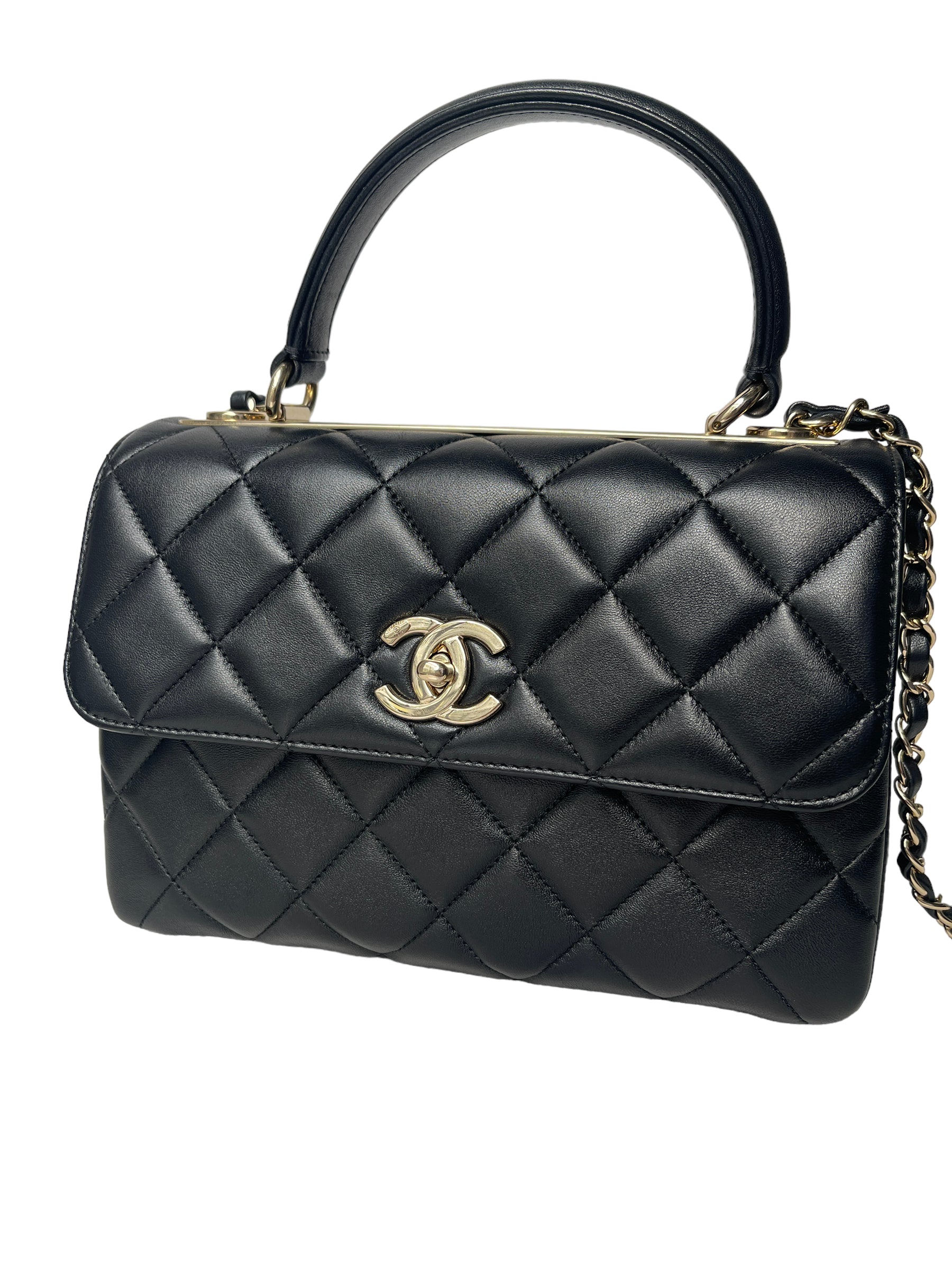 CHNL Trendy CC Small Black Lambskin Gold Hardware