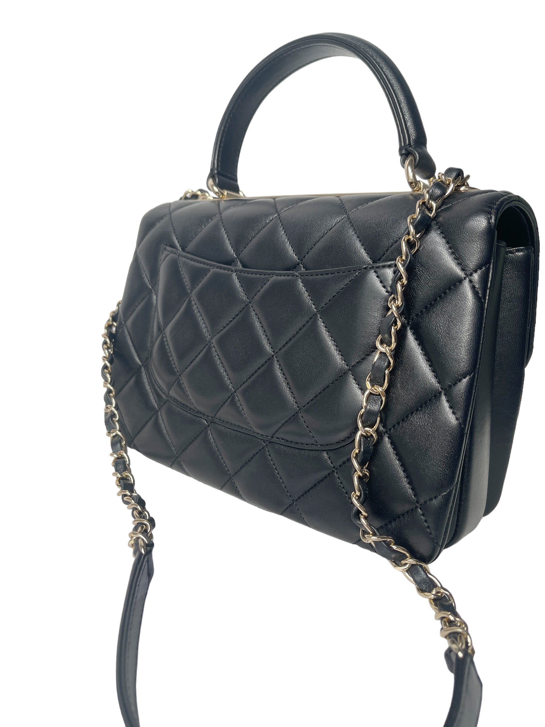 CHNL Trendy CC Small Black Lambskin Gold Hardware