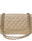 CHNL Jumbo Classic Flap Bag Beige Ghw
