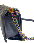 CHNL Purple Mermaid Iridescent Medium Calfskin Boy Bag