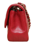 CHNL Mini Rectangle Chevron Red Caviar With GHW