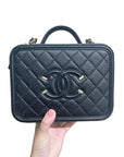 CHNL Black Vanity Case Medium Size GoldHardwere