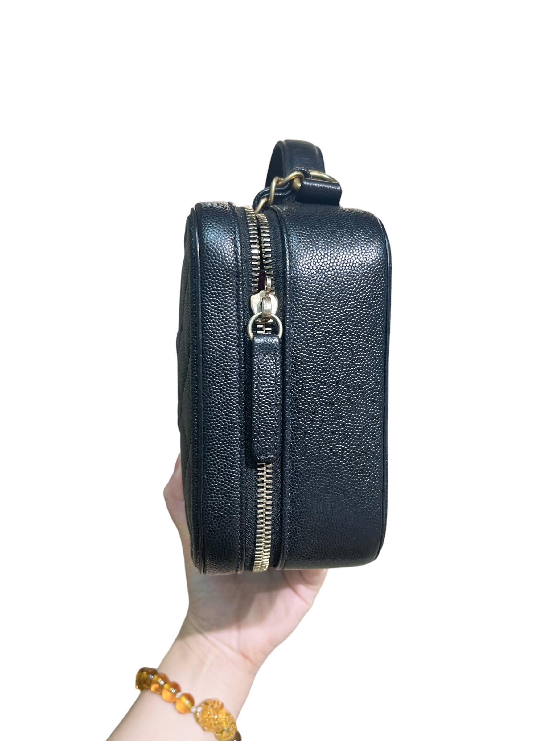 CHNL Black Vanity Case Medium Size GoldHardwere