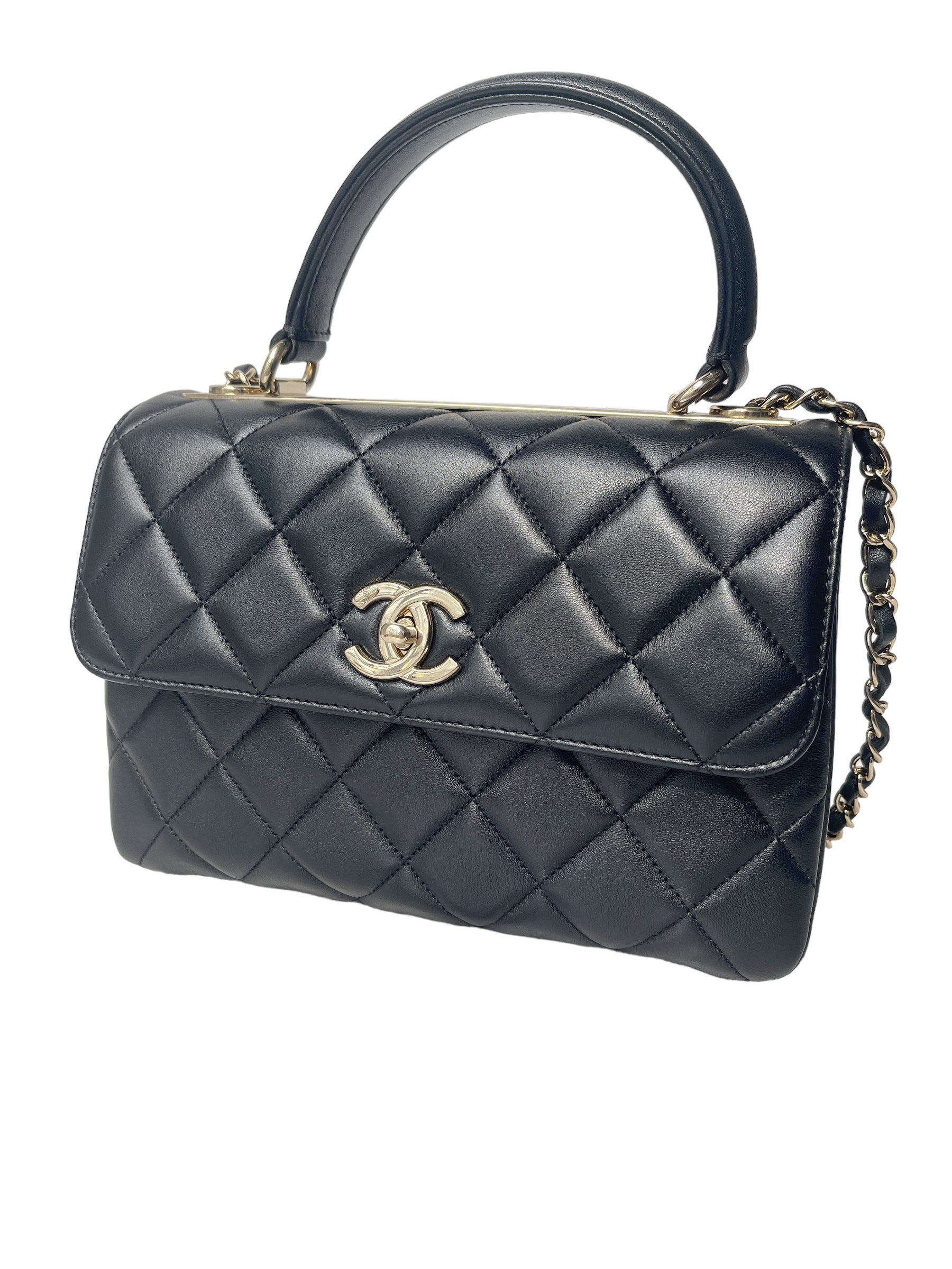 CHNL Trendy CC Small Black Lambskin Gold Hardware