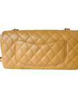 CHNL Quilted East West Flap Dark Beige Caviar Gold Hardware