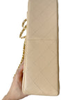 CHNL Jumbo Double Flap Beige Caviar Gold Hardware⁣⁣