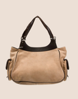 CHRISTIAN DOR BROWN SUEDE STREET CHIC MULTIPOCKET SHOULDER BAG