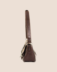 CHRISTIAN DOR BROWN LEATHER MINI GAUCHO BAG
