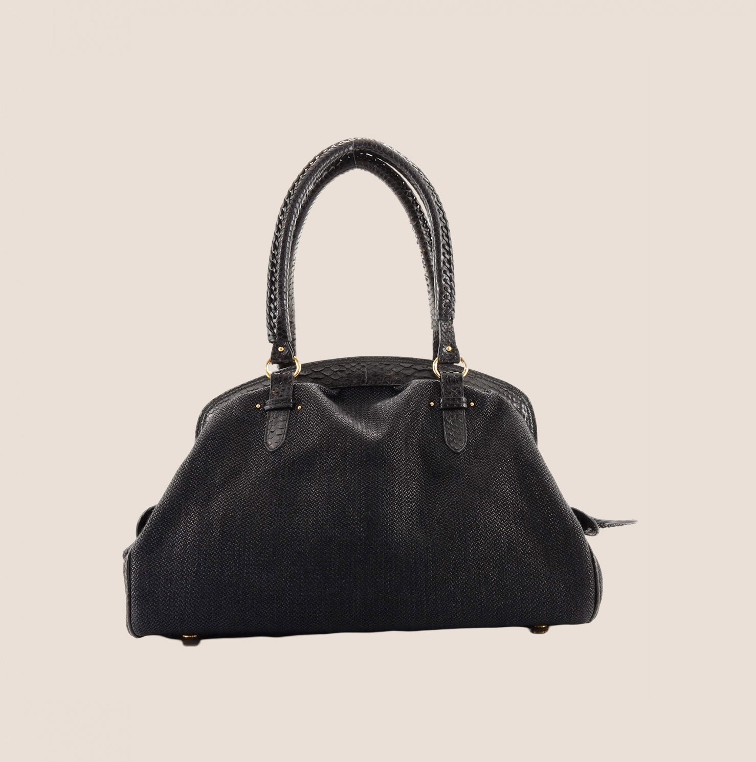 CHRISTIAN DOR BLACK PYTHON DETECTIVE BAG