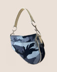CHRISTIAN DOR BLUE CAMOUFLAGE SADDLE BAG