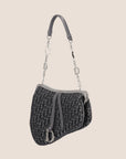 CHRISTIAN DOR GREY JACQUARD TROTTER MICRO SADDLE BAG