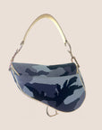 CHRISTIAN DOR BLUE CAMOUFLAGE SADDLE BAG