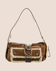 CHRISTIAN DOR SHEARLING FLIGHT BAG