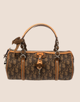 CHRISTIAN DOR BROWN ROMANTIQUE BARREL BAG