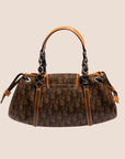 CHRISTIAN DOR BROWN ROMANTIQUE TROTTER HANDBAG