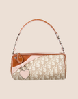CHRISTIAN DOR PINK & BROWN ROMANTIQUE MINI BARREL BAG