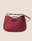 CHRISTIAN DOR BURGUNDY SATIN & PATENT LEATHER MINI STREET CHIC HOBO BAG