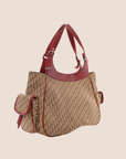 CHRISTIAN DOR BURGUNDY MULTIPOCKET DORISSIMO SHOULDER BAG