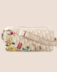 CHRISTIAN DOR DORISSIMO BEIGE FLORAL EMBROIDERED CROSSBODY BAG