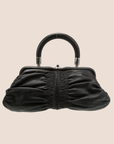 CHRISTIAN DOR BLACK LEATHER KARENINA BAG