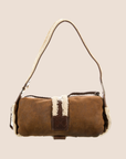 CHRISTIAN DOR SHEARLING FLIGHT BAG