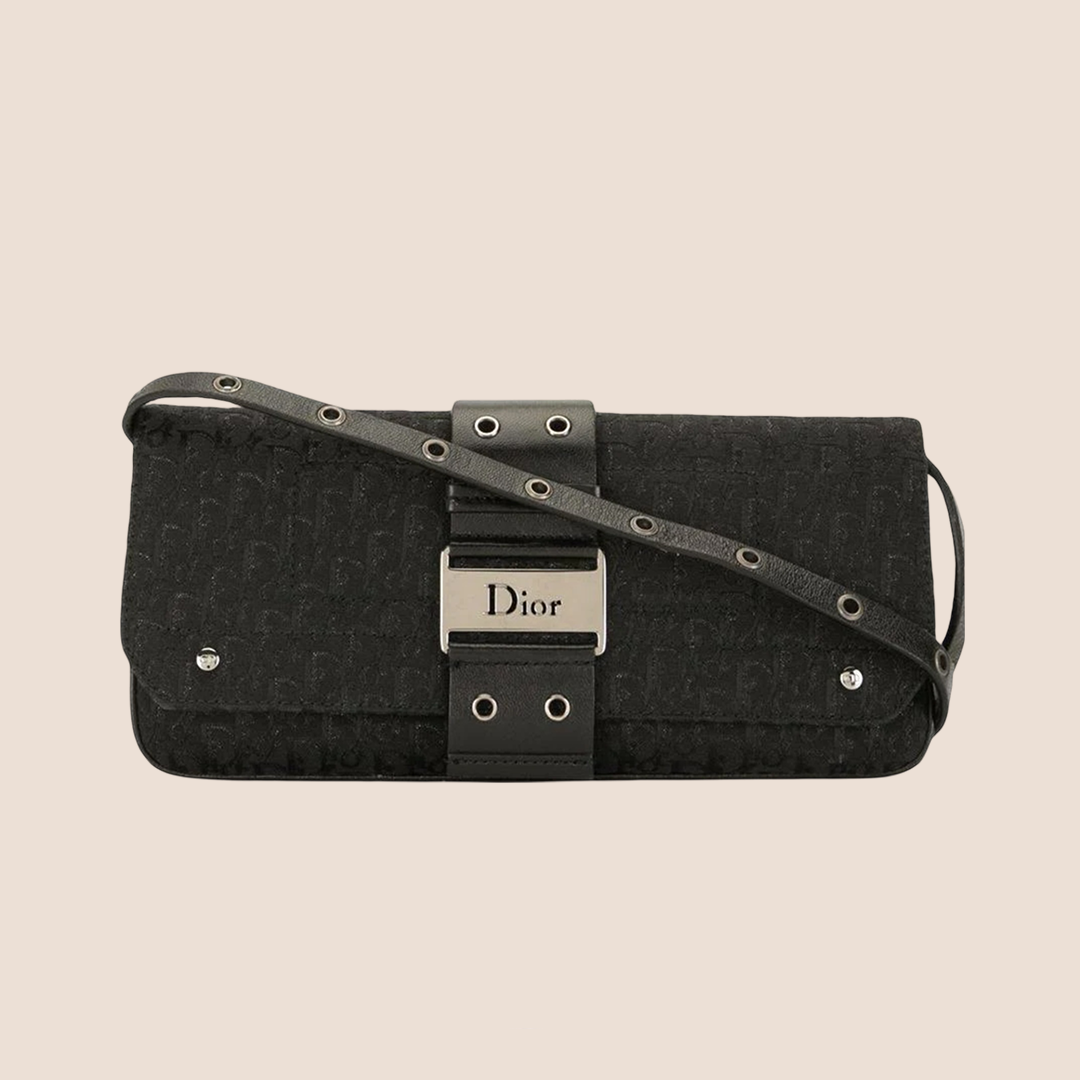 CHRISTIAN DOR BLACK TROTTER STREET CHIC OPERA CROSSBODY CLUTCH