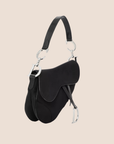 CHRISTIAN DOR BLACK NYLON SADDLE BAG