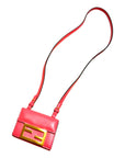 FNDI Micro Baguette Trifold Wallet Crossbody Bag Dalia Pink Leather