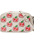 (WMNS) GCCI GG Marmont Silver Logo Apple Pattern Leather Chain Shoulder Messenger Bag Small White / Red Valentine's Day limited -WAN-