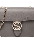 (WMNS) GCCI Leather Bag Single-Shoulder Bag Grey -CAOG-