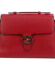 (WMNS) GCCI Double G Buckle Leather Messenger Bag Chain Large Red Handbag -CAOG-