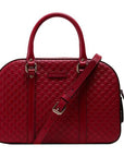 (WMNS) GCCI Logo Embossing Cowhide handbag Red Classic -BMJG-