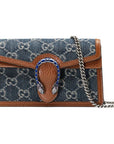 (WMNS) GCCI Dionysus Logo Denim Messenger Bag Gray Blue / Brown Retro -KQFN-
