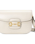 (WMNS) GCCI Horsebit Retro Gold buckle Leather Shoulder Messenger Bag Small White Classic -DBG-